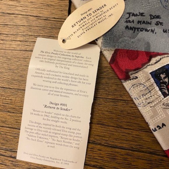 ELVIS PRESLEY Collection by Superba "Return to Sender" Necktie - Picture 8 of 11